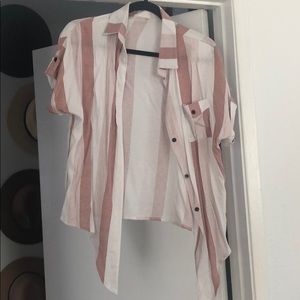 Front tie, striped blouse